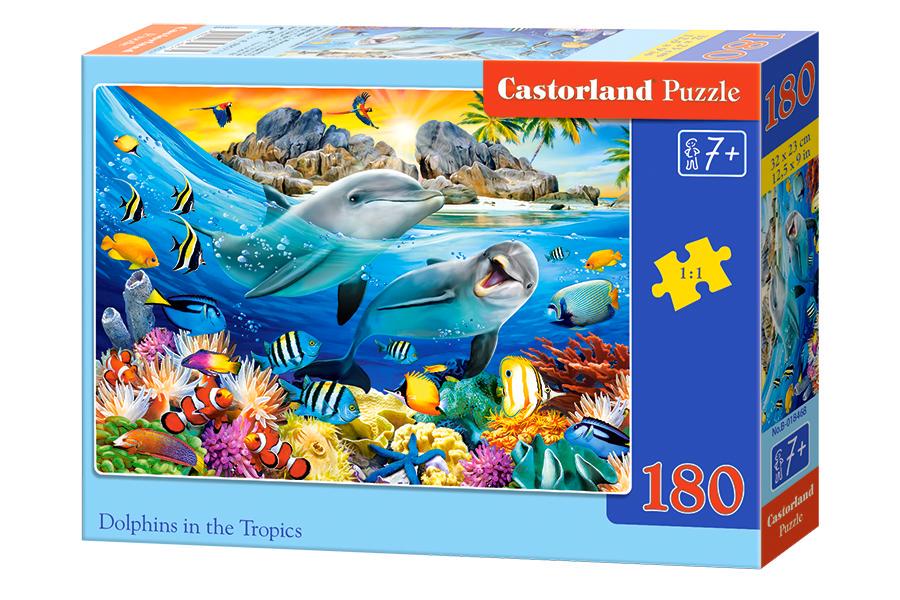 Пазл Castorland Дельфіни в тропіках 180 ел. 32x23 см (B-018468)