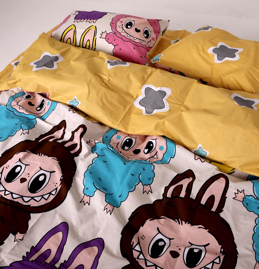 Комплект постільної білизни PaniPava Yellow Labubu бязь 155х215 см (10100833) - фото 6