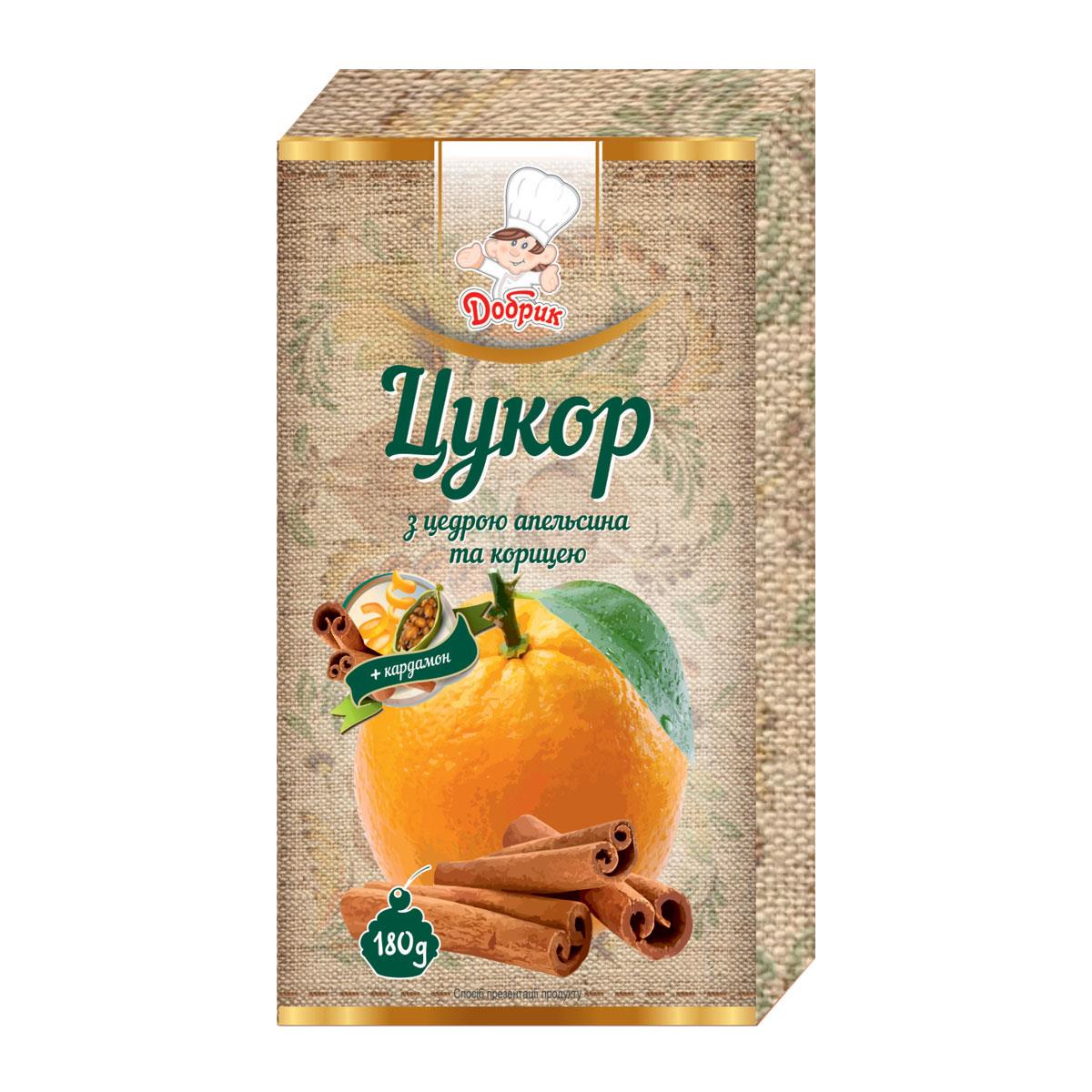 Цукор з цедрою апельсина та корицею Добрик 180 г (4820159138135)