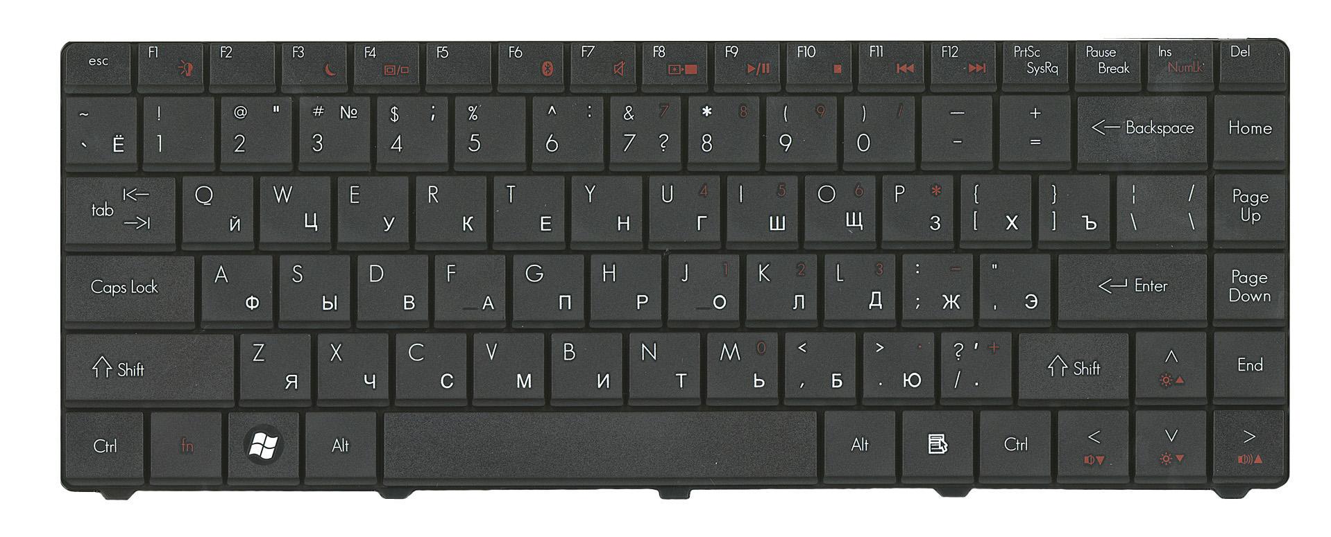 Клавиатура для ноутбука Acer eMachines D725 короткий шлейф Black Клавиатура для ноутбука Acer eMachines D725 короткий шлейф Black