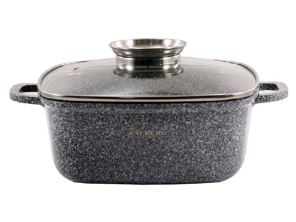 Кастрюля ZAUBERG квадратный мрамор 3,5 л (1222-SN)