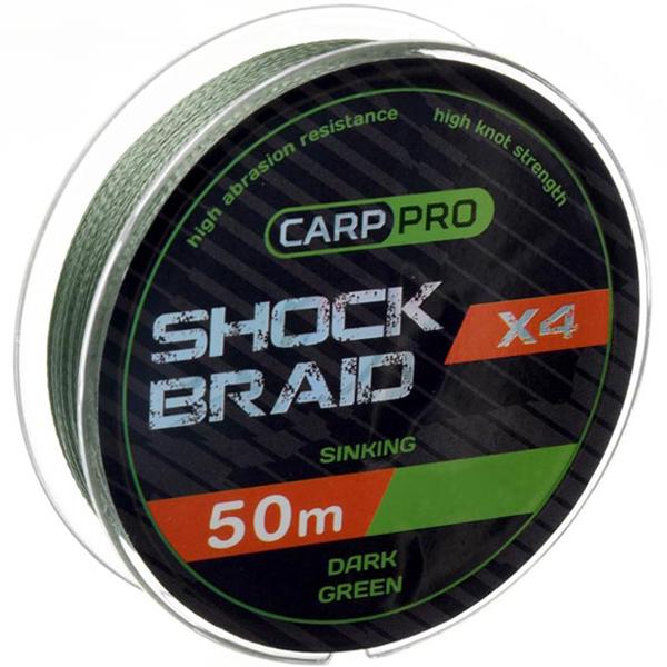 Шок-лидер Carp Pro Shock Braid PE X4 0,16 мм 50 м Dark Green (CP1618-4-50)