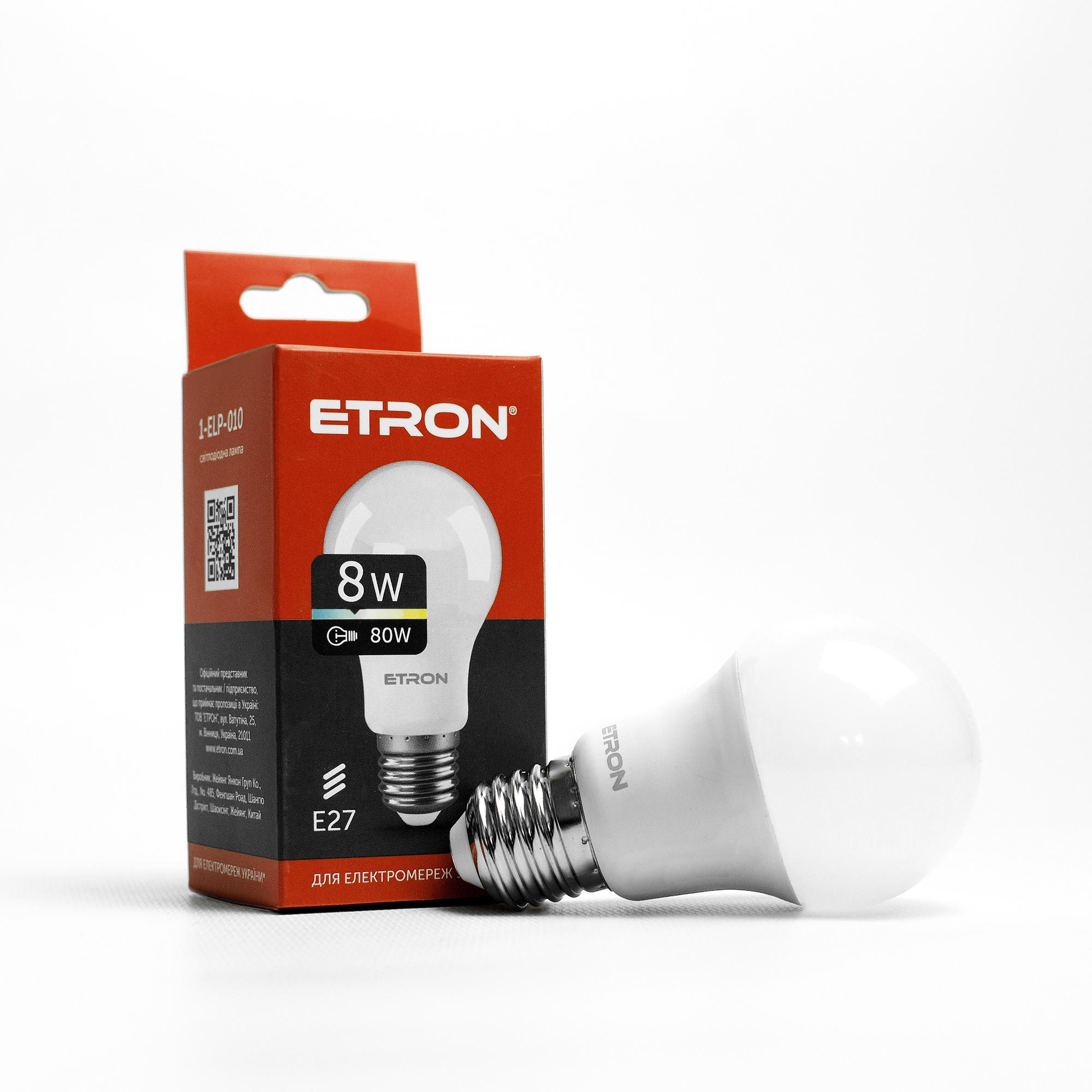 Лампа LED ETRON Light 1-ELP-010 A55 8W 4200K E27