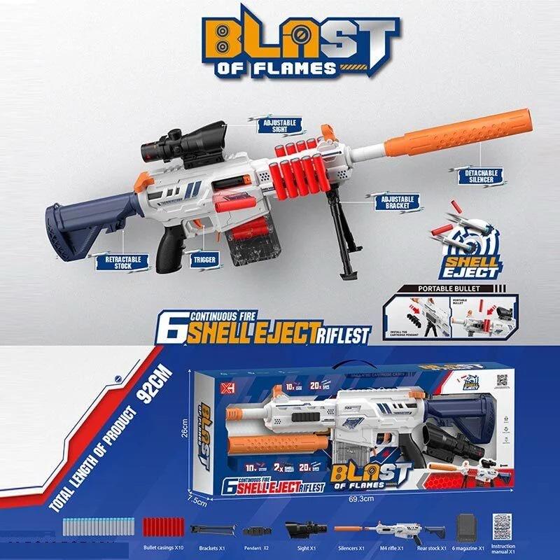 Автомат Blaster м'які кулі/оптичний приціл/глушник 20 шт. White/Blue (141213) - фото 2