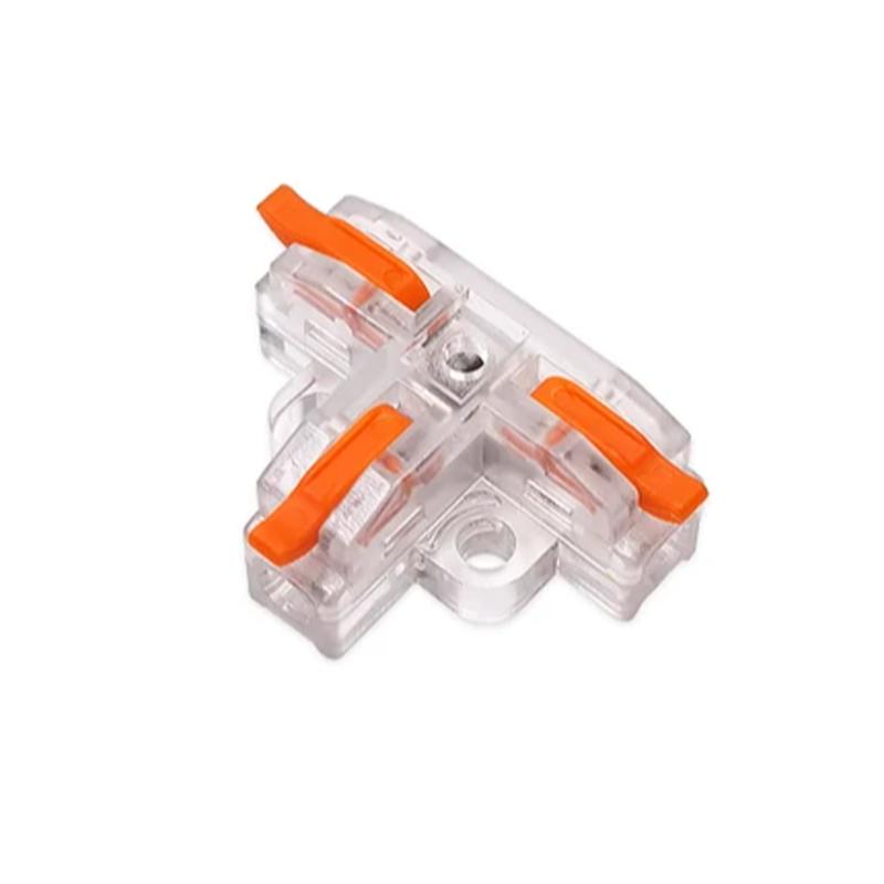 Клемма проходная Tactix 0,2-4 мм2 32А 1-2 одинарная Т-подобная 35х25,5х14,6 мм рычаг крепеж 3,1 мм Оранжевый (T3T)