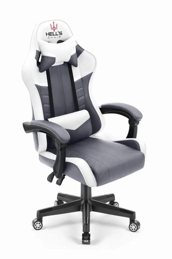 Кресло компьютерное Hell's Chair HC-1004 White/Grey (А11) - фото 4