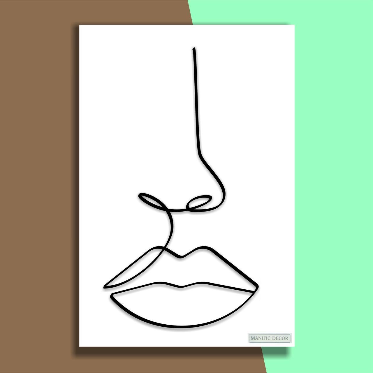 Картина интерьерная абстрактная Manific Decor Wall Art Lips Губы 40х60 см Черный (1.013.4060) - фото 1