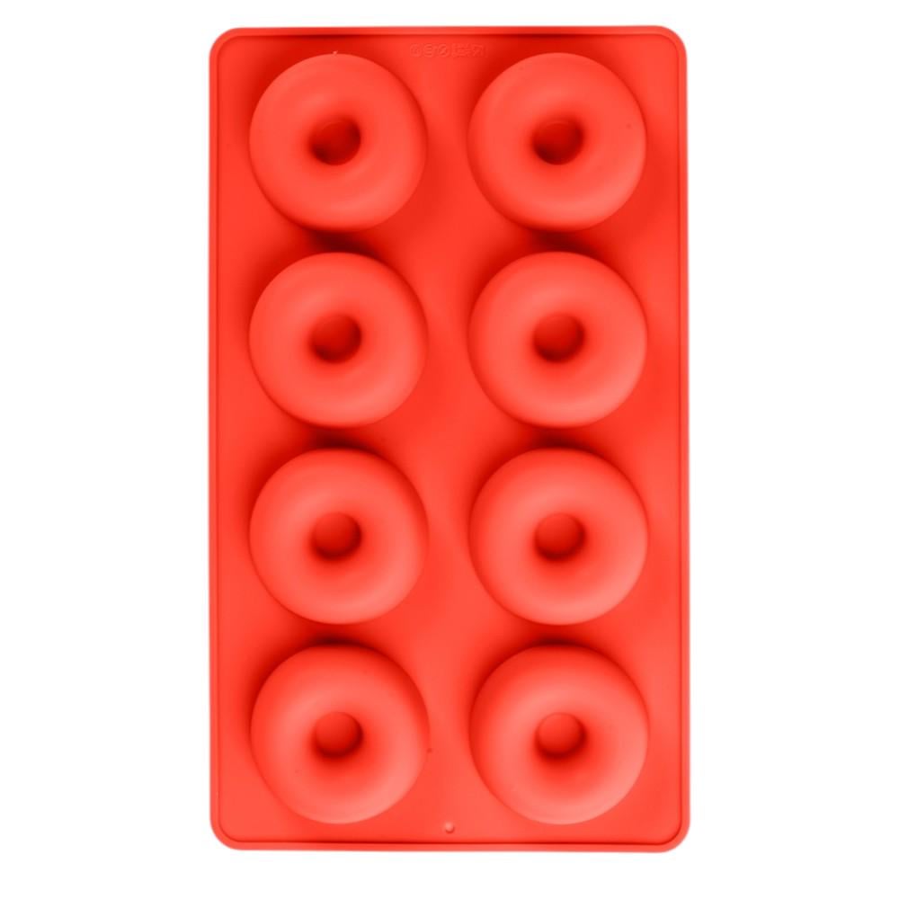 Форма силиконовая для пончиков Donuts R34950 8 шт. на листьях 28,5х16,5 см Красный (34063606)
