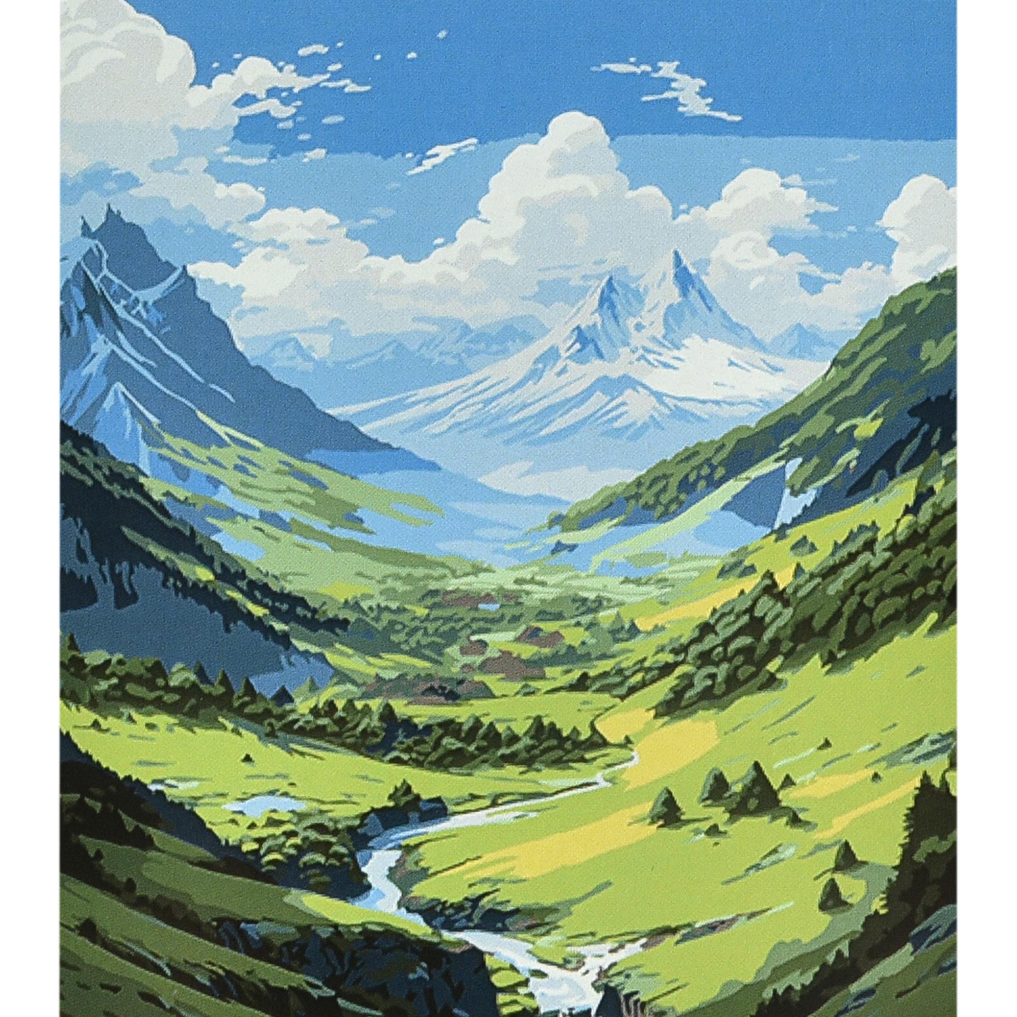 Картина по номерам Strateg Премиум Мечты о вершинах с лаком и уровнем 40x50 см (Str-VA-4603)