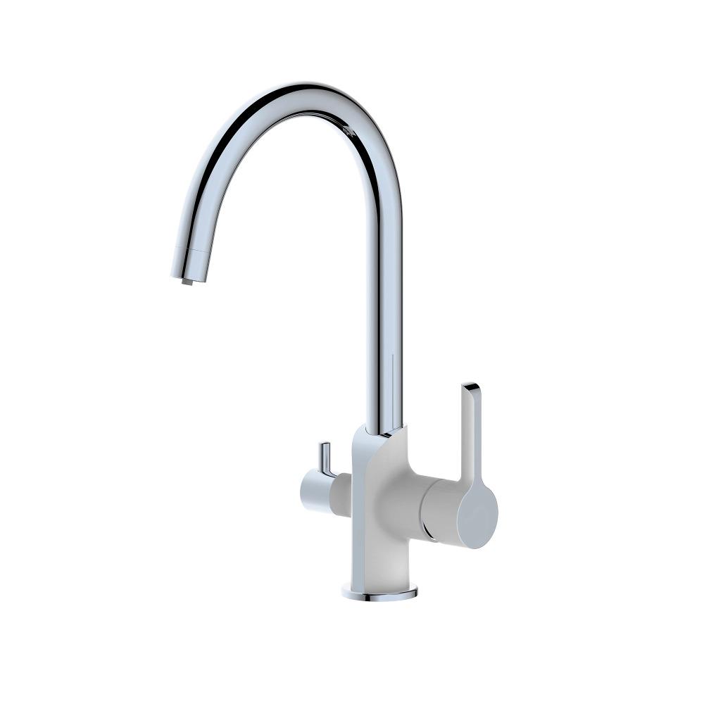 Змішувач для кухні з підключенням питної води Qtap Grand QTGRA362CRW45668 Chrome/White