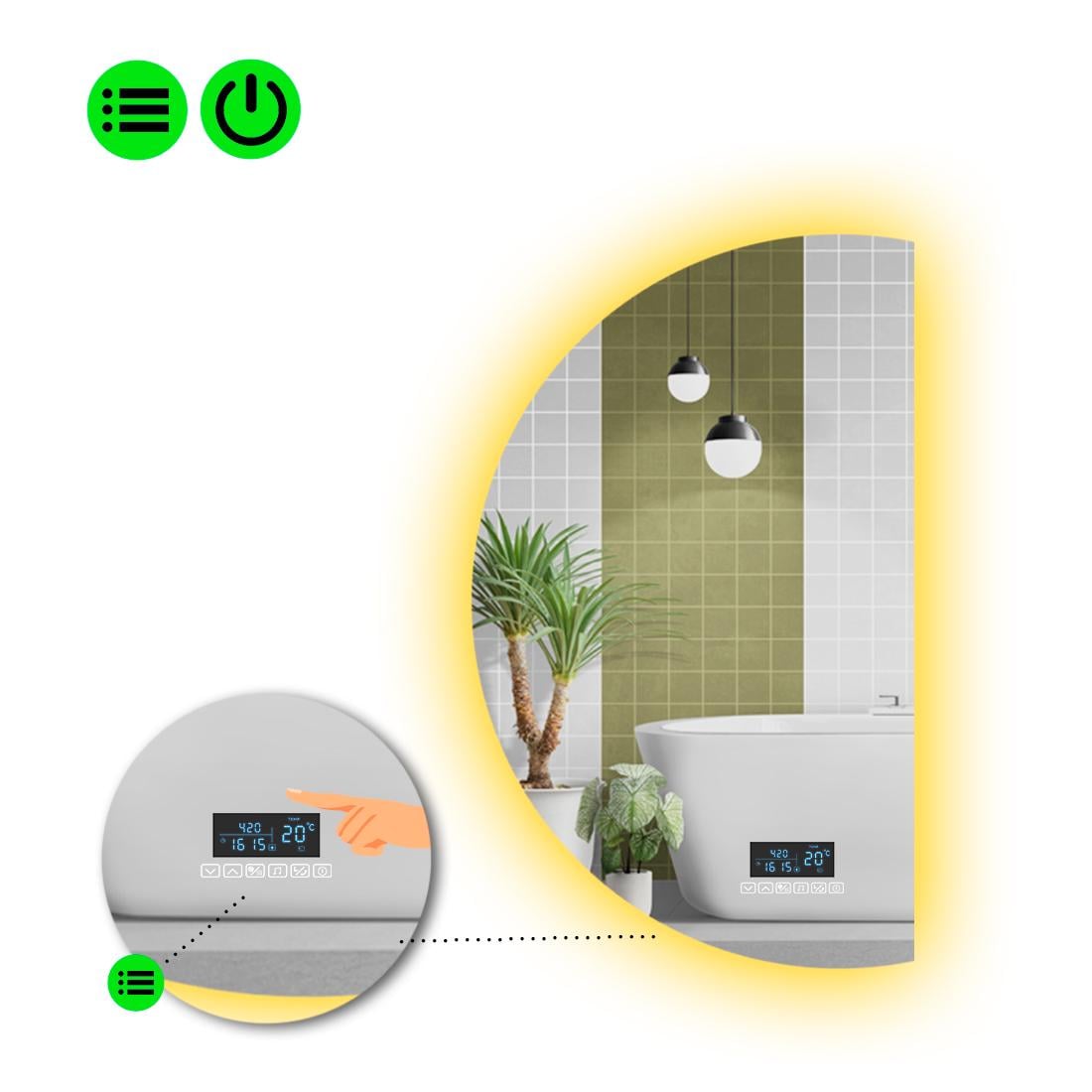 Зеркало с LED подсветкой Parette 2 с Smart-блоком 100x50 см (8995538) Зеркало с LED подсветкой Parette 2 с Smart-блоком 100x50 см (8995538)