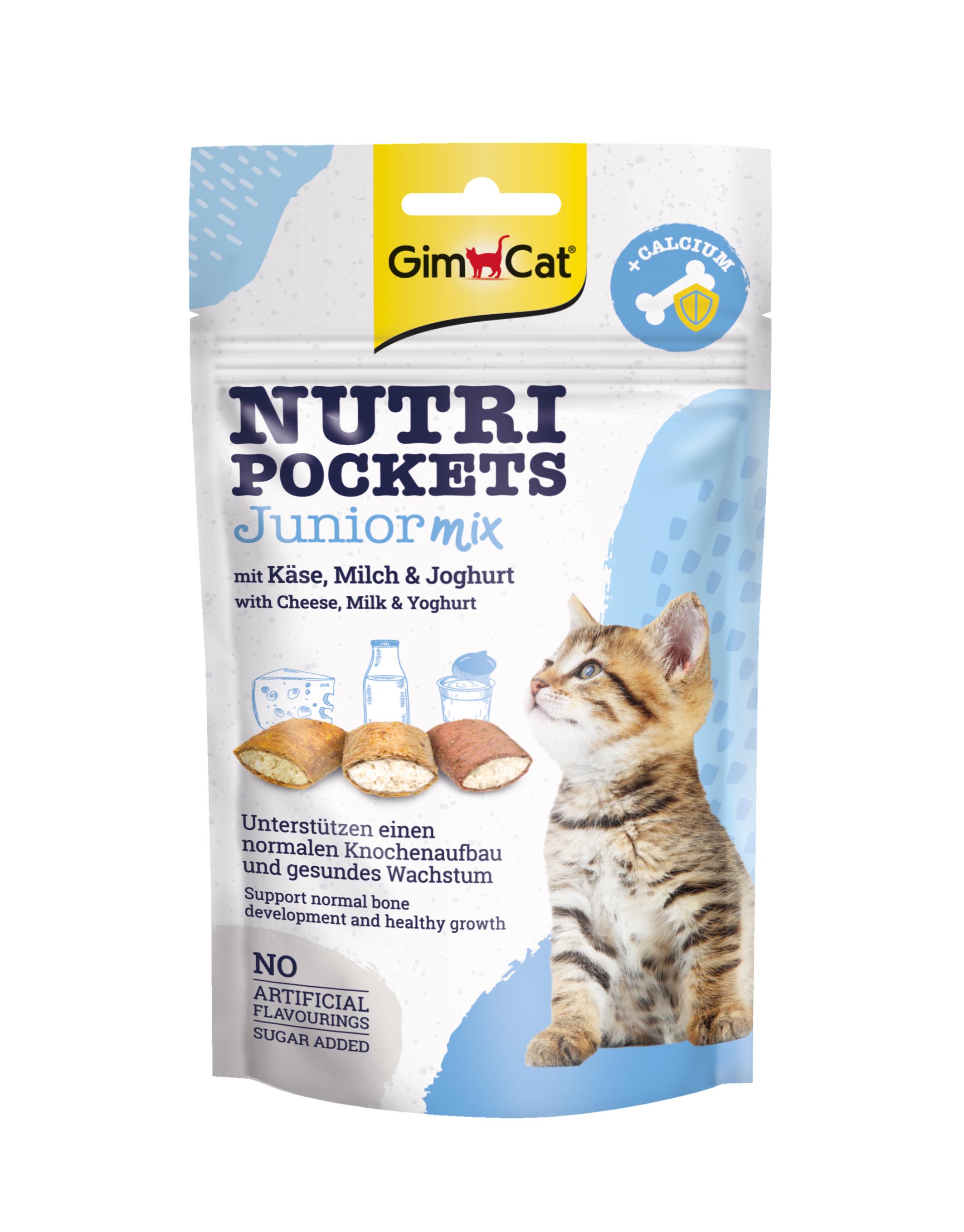 Ласощі для кошенят GimCat Nutri Pockets Junior Mix з кальцієм 60 г (418261\419381)