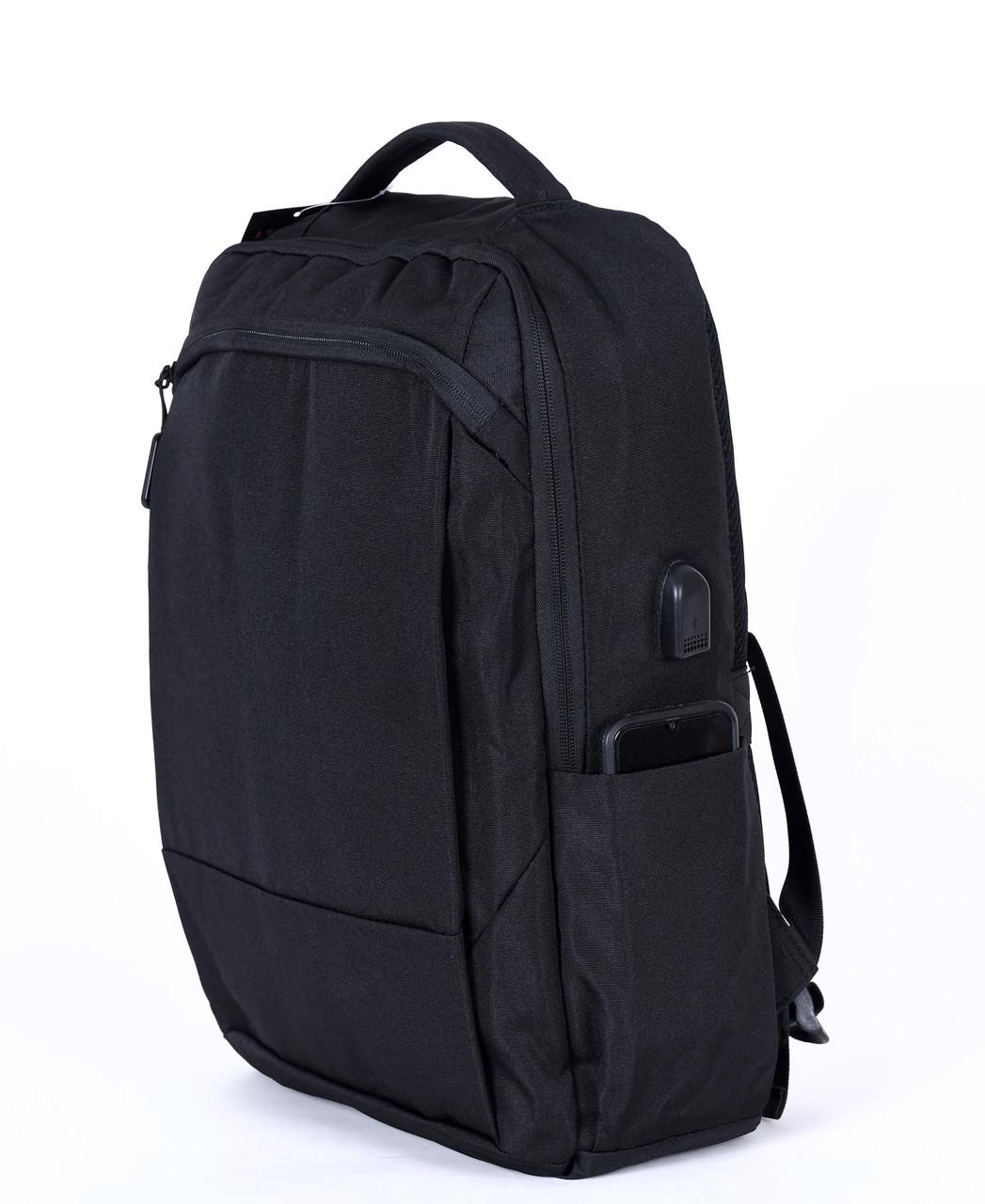 Рюкзак чоловічий з потайною кишенею з відділенням під ноутбук з USB входом Чорний - фото 3 Рюкзак чоловічий з потайною кишенею з відділенням під ноутбук з USB входом Чорний - фото 3