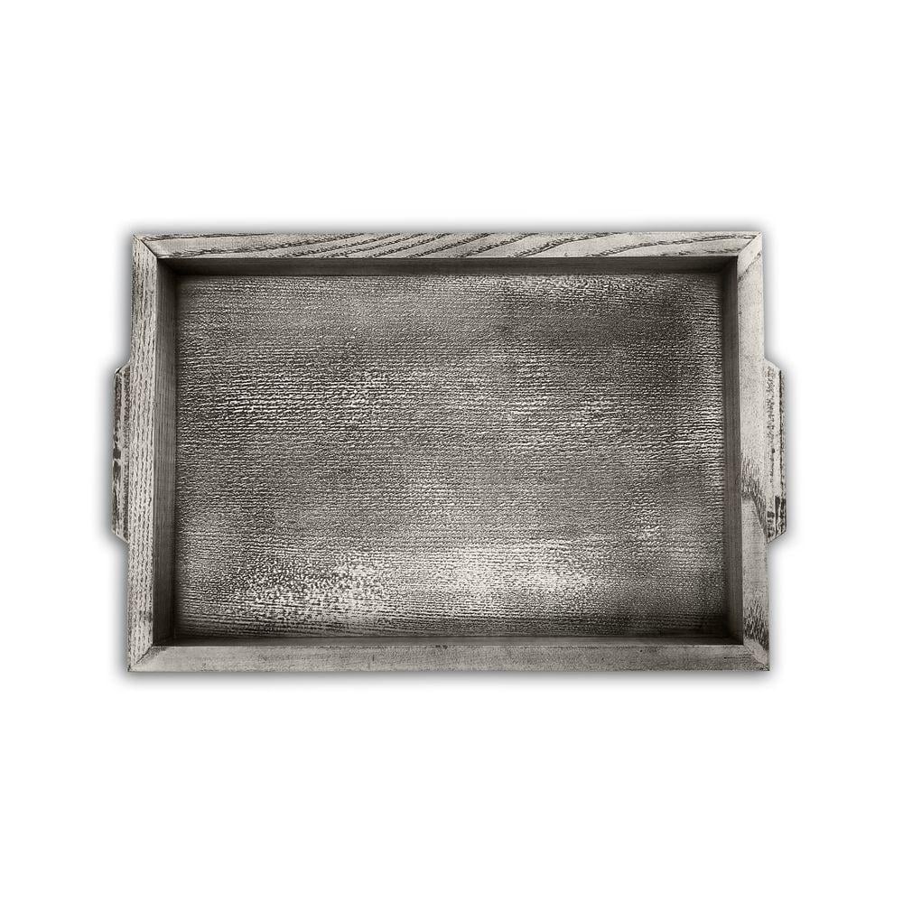 Піднос дерев'яний Простий вінтаж 20х30 см Сірий (хрп0013св)