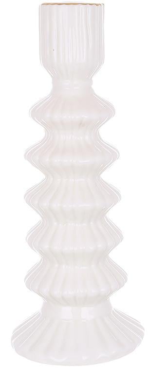 Набір керамічних свічників White Candle фігурний Ø8х20 см 4 шт. Білий