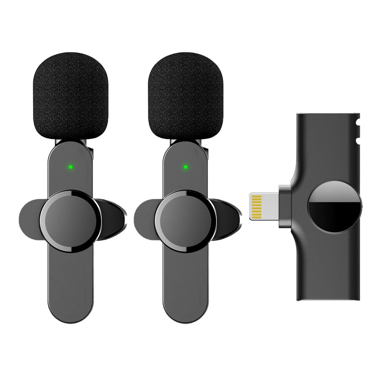 Мікрофон петличний Lightning для інтерв'ю для презентацій та блогерів подвійний бездротовий (EP033T)