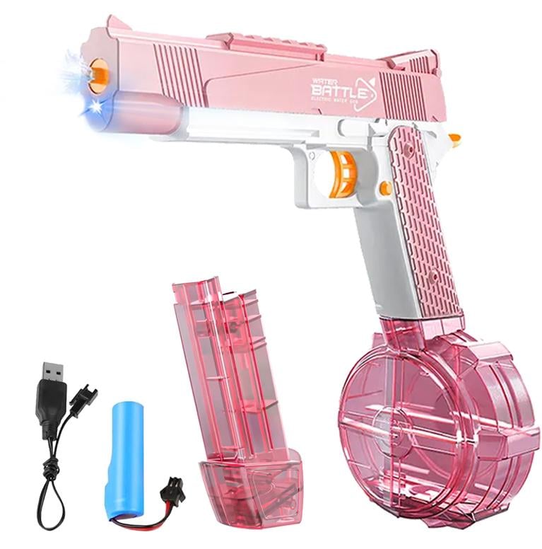 Пистолет водяной аккумуляторный Desert Eagle Water Battle Upgrated с подсветкой/двумя резервуарами Розовый (26341562)