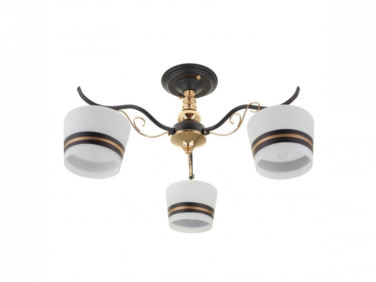Люстра Brille LK-708S/3 E27 BK/FGа трехрожковая Черно-золотистый