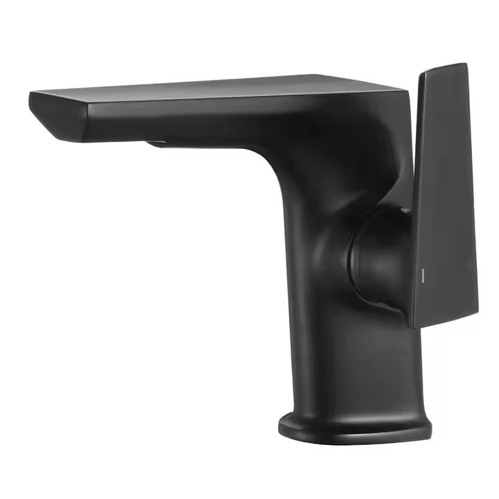 Змішувач дизайнерський для умивальника з латуні з боковим важелем Чорний - фото 1 Змішувач дизайнерський для умивальника з латуні з боковим важелем Чорний - фото 1