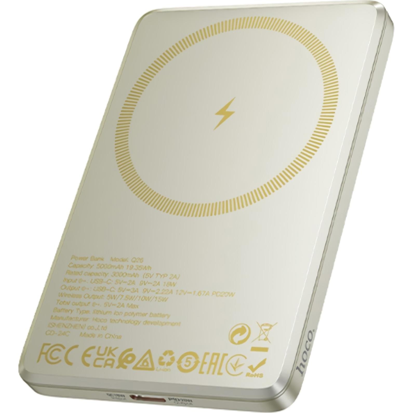 Зовнішній акумулятор Hoco Q26 Joy MagSafe 5000 mAh 20W Titanium Gold