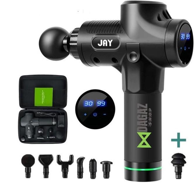 Масажний пістолет JAY PRO 30 швидкостей Чорний (HH 500-11-1) - фото 6 Масажний пістолет JAY PRO 30 швидкостей Чорний (HH 500-11-1) - фото 6