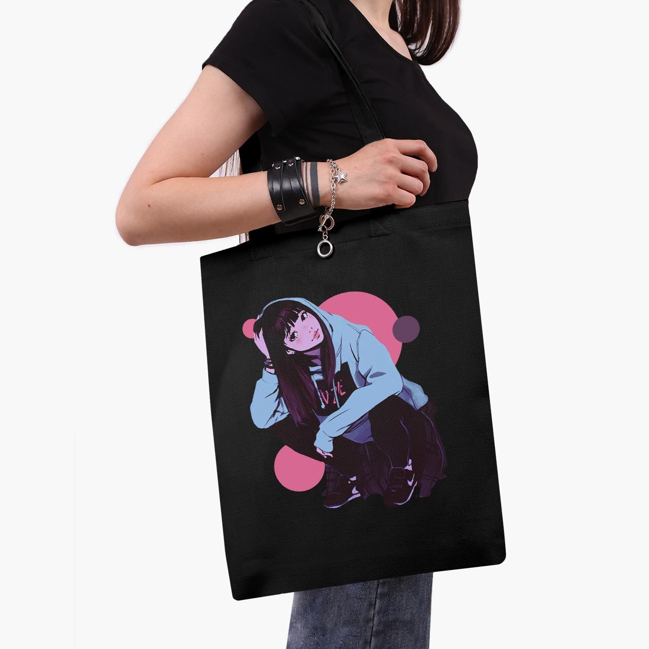 Эко сумка шоппер Girl 41x35 см Черный (9227-2836-BKZ)
