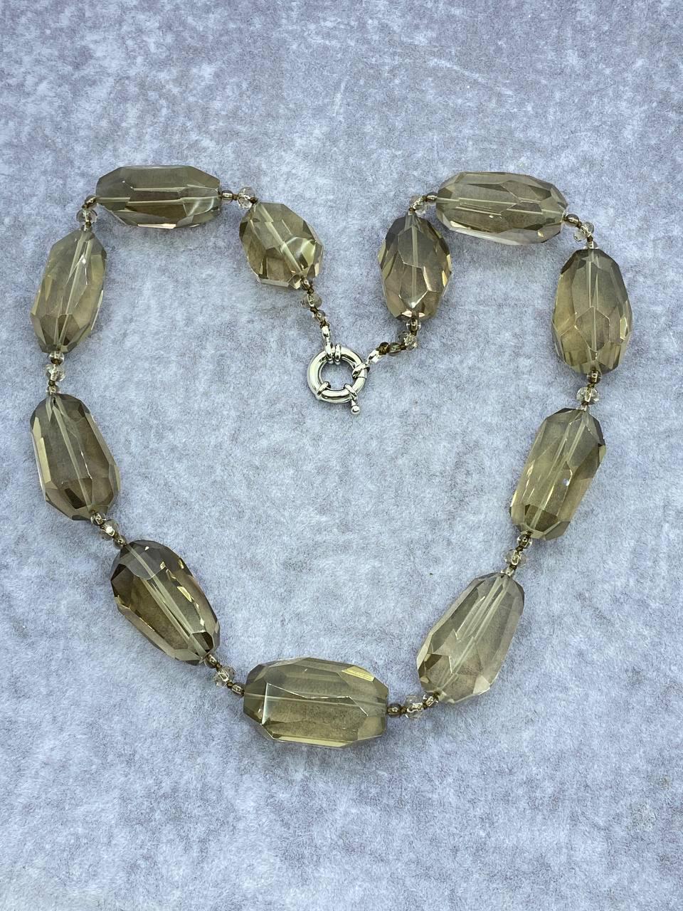 Бусы дымчатый кварц 54 см Разноцветный (10059)