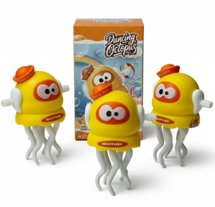 Набір дитячих іграшок Dancing Octopus Танцюючий Восьминіг 3 шт. 11 см Жовтий (2104618772) - фото 4