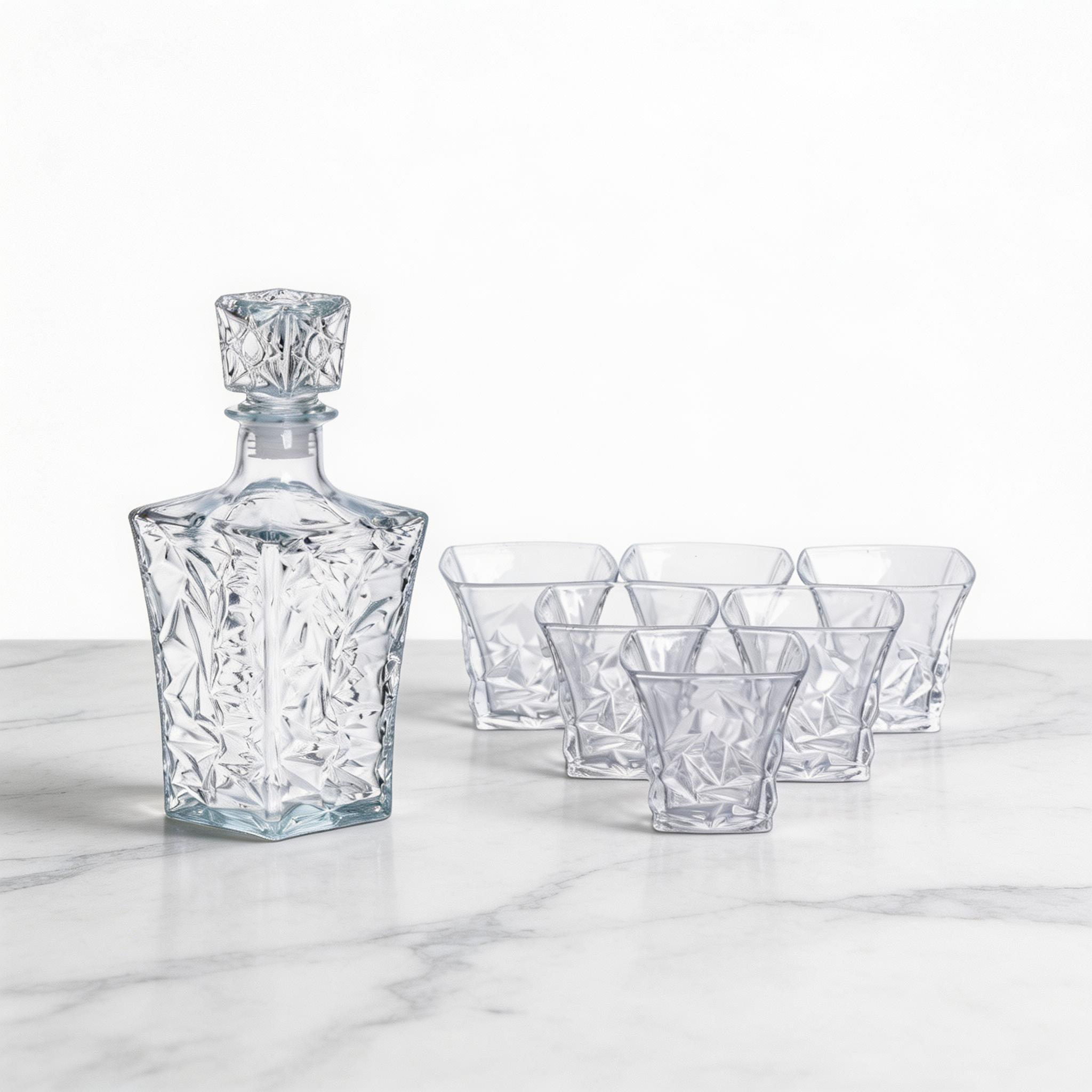 Набор для напитков графин 1 л/6 стаканов по 300 мл из фактурного стекла Прозрачный (64486-26)