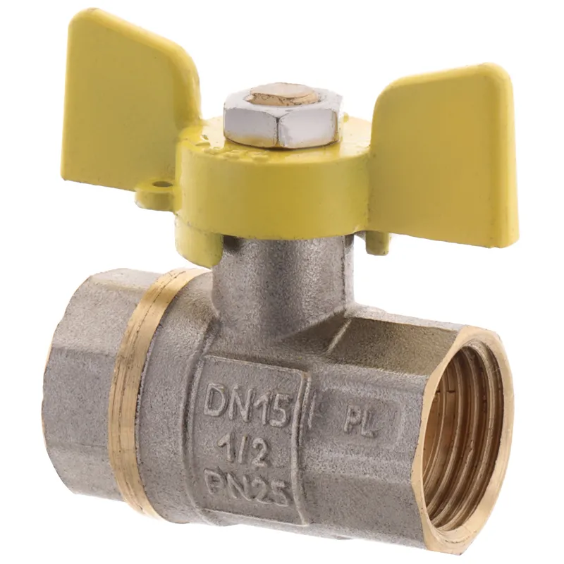 Кран кульовий FERRO PL 1/2" ГДБ газ art. 602 латунна куля (FE0559)