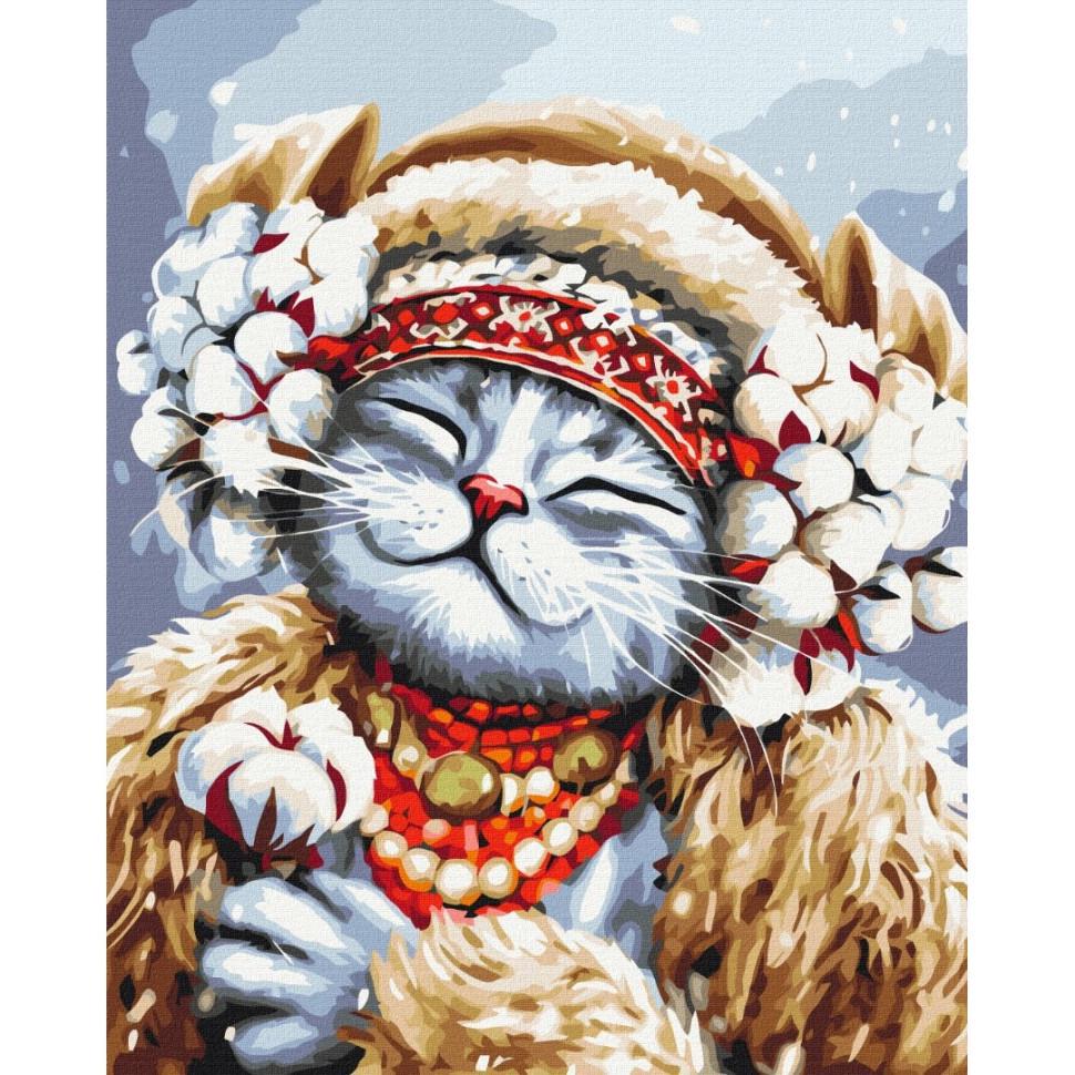 Картина за номерами Brushme Киця Зима Маріанна Пащук BS53412 40x50 см (RLT29130)
