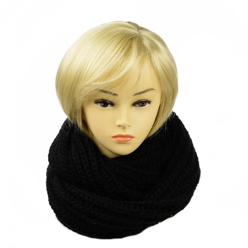 Женский шарф-хомут Английская резинка Черный