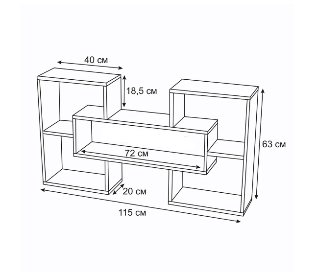 Полка навесная на стену MebelProff Tetris 11 Белый (27609581) - фото 2