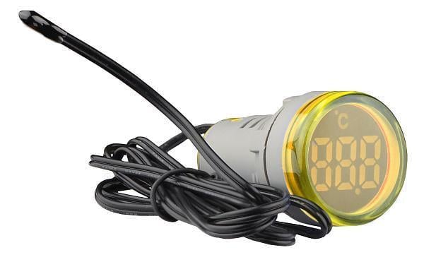 Светосигнальная арматура АСКО-УКРЕМ с индикатором температуры серии U-ADM-T круглая ᴓ22 мм Желтый (00000055216)