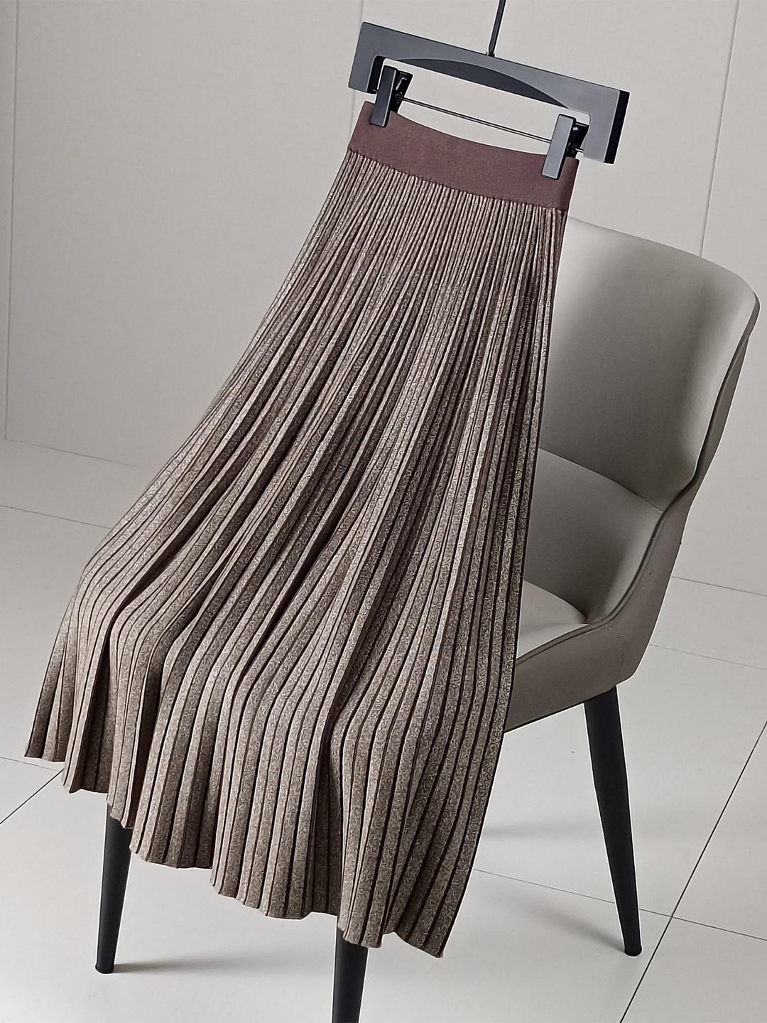 Юбка миди двусторонняя Forza Viva MW-KS-1902A трикотажная р. 46 Коричневый (17852305)