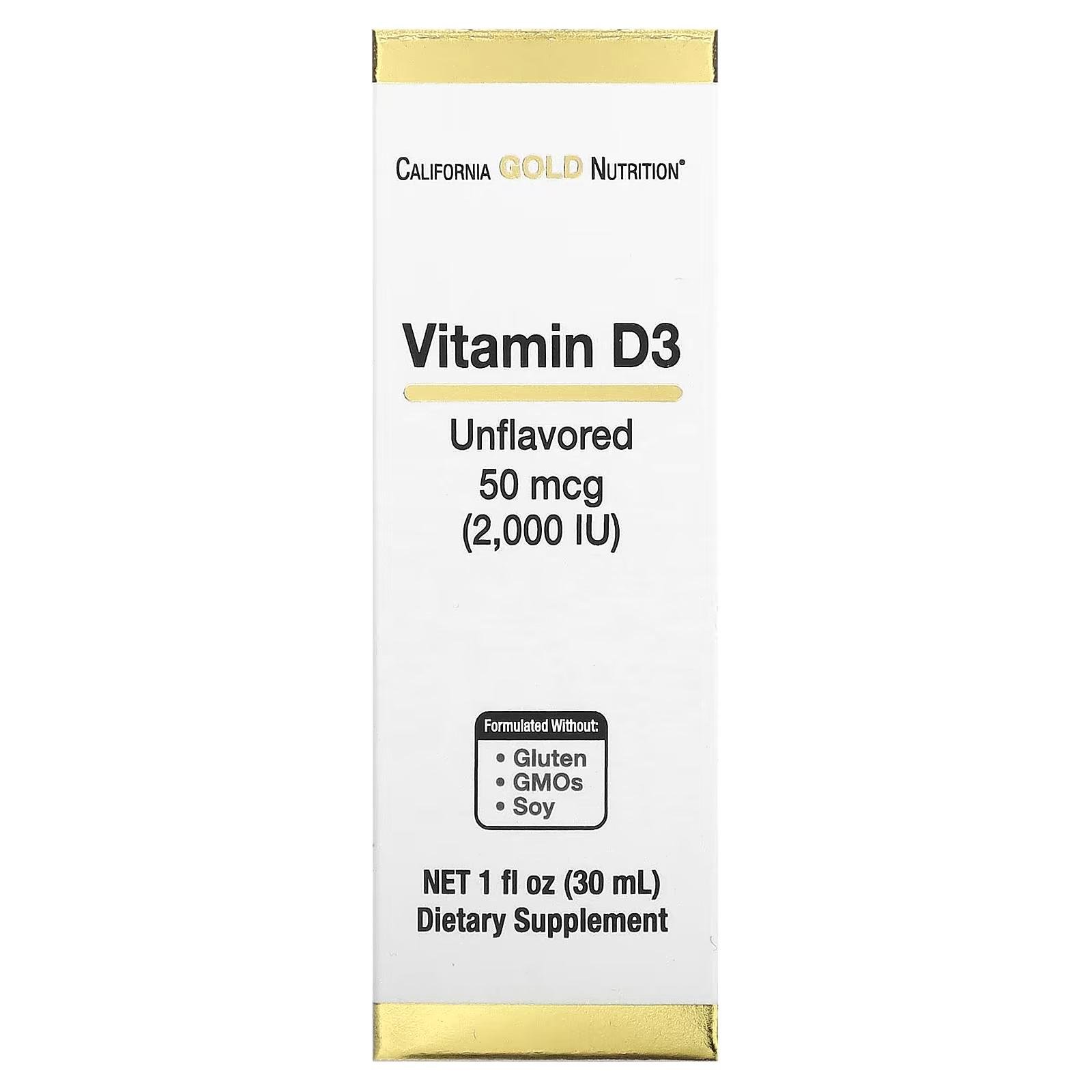 Витамин D3 California Gold Nutrition Vitamin D3 Unflavored 2,000 IU 30 мл