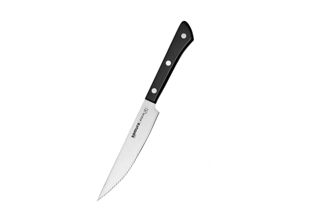 Нож стейковый кухонный Samura Harakiri 58 HRC AUS-8 нержавеющая сталь 120 мм Черный (2388118822)