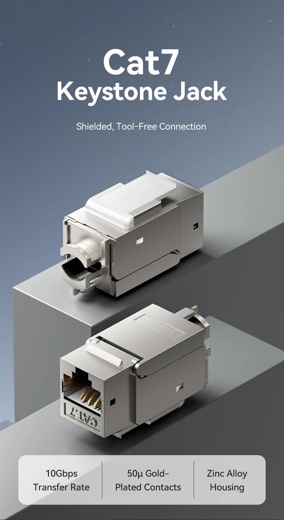 Інтернет-з'єднувач Vention Cat.7 FTP 10 Гбіт/с 600 МГц RJ45 роз'єм LAN RJ 45 Ethernet Сірий (VDD-B04-H) - фото 2