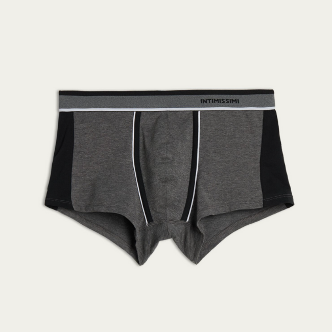 Мужские трусы из хлопка боксеры Intimissimi XL Серый/Черный