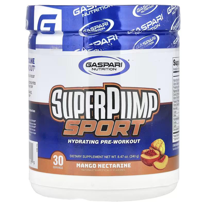 Передтренувальний комплекс Gaspari Nutrition SuperPump Sport Hydrating Pre-Workout Mango Nectarine 240 г