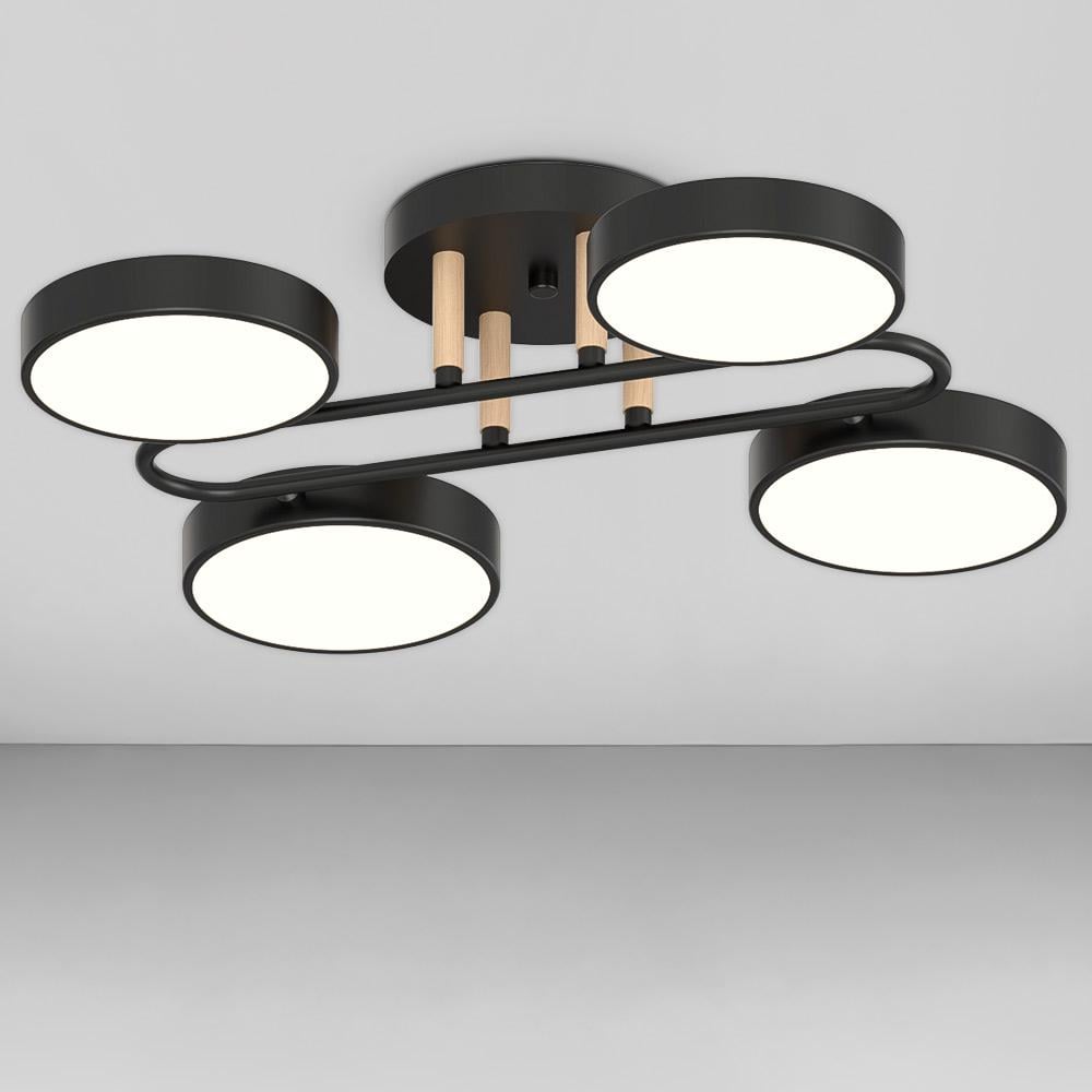 Люстра потолочная светодиодная Light House SRS-20257-4 Черный/Дерево