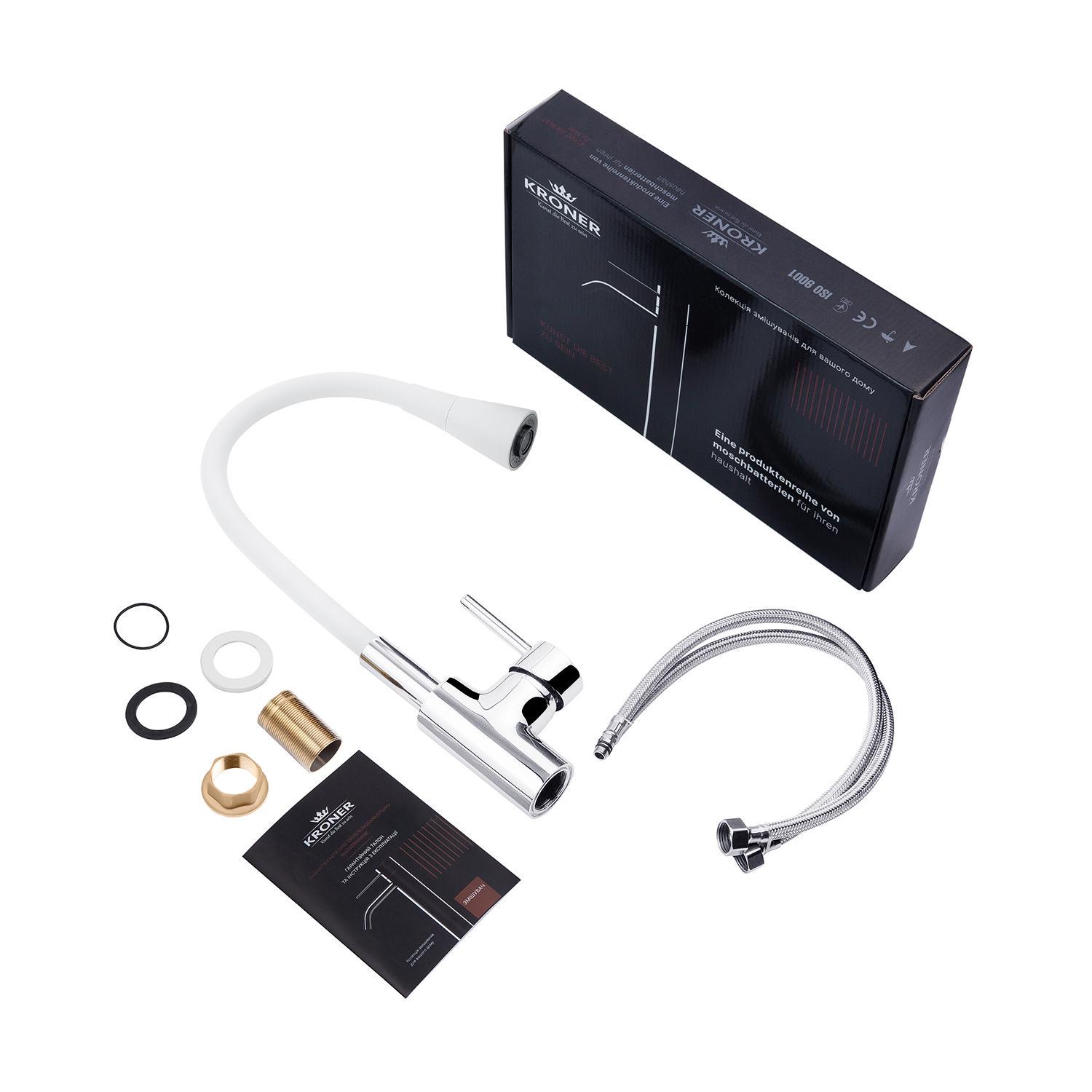 Змішувач для кухні Kroner KRM Küche C031WHI CV024335 (38082) - фото 3 Змішувач для кухні Kroner KRM Küche C031WHI CV024335 (38082) - фото 3