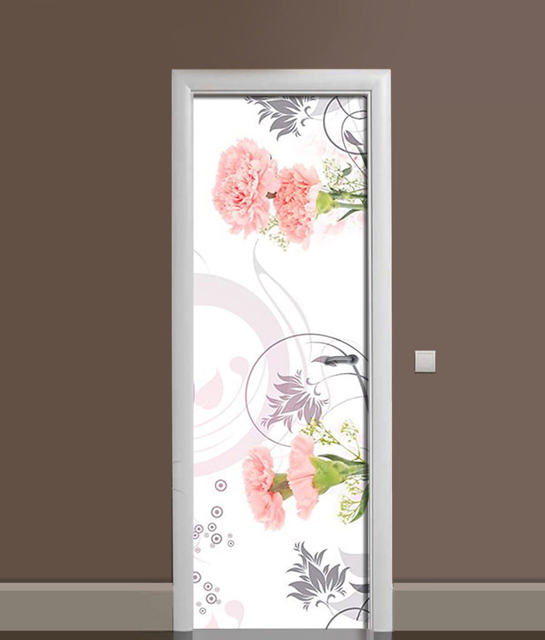 Наклейка 3D на двери Zatarga Розовые Гвоздики 650х2000 мм (1294193419) Наклейка 3D на двери Zatarga Розовые Гвоздики 650х2000 мм (1294193419)