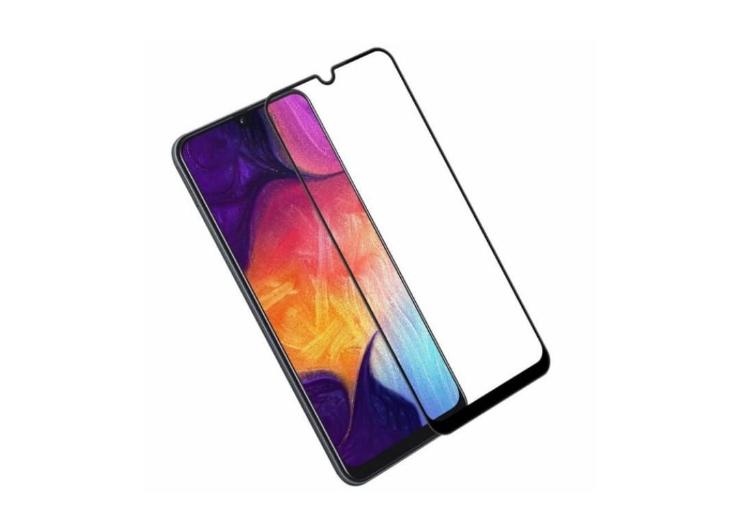 Загартоване захисне скло на Samsung Galaxy A30 2019 / A305 з чорною рамкою