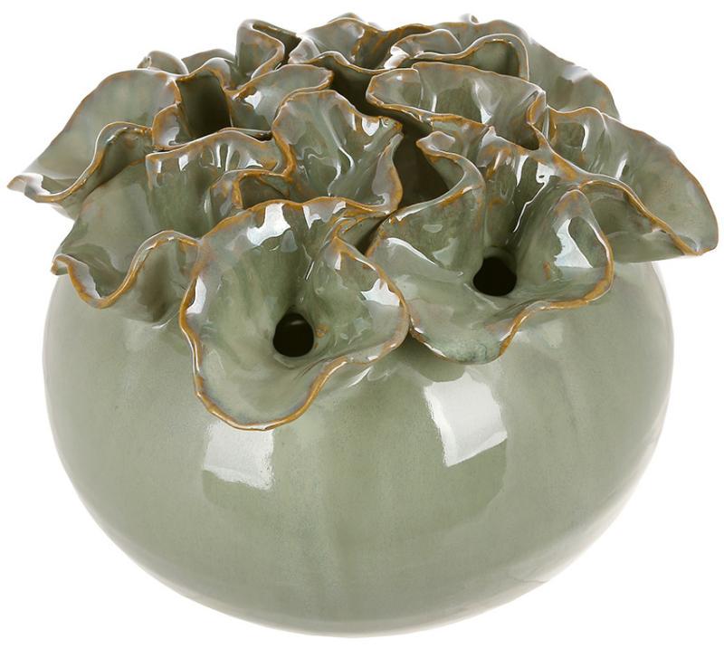 Ваза керамическая Coral 26х21 см Зеленый