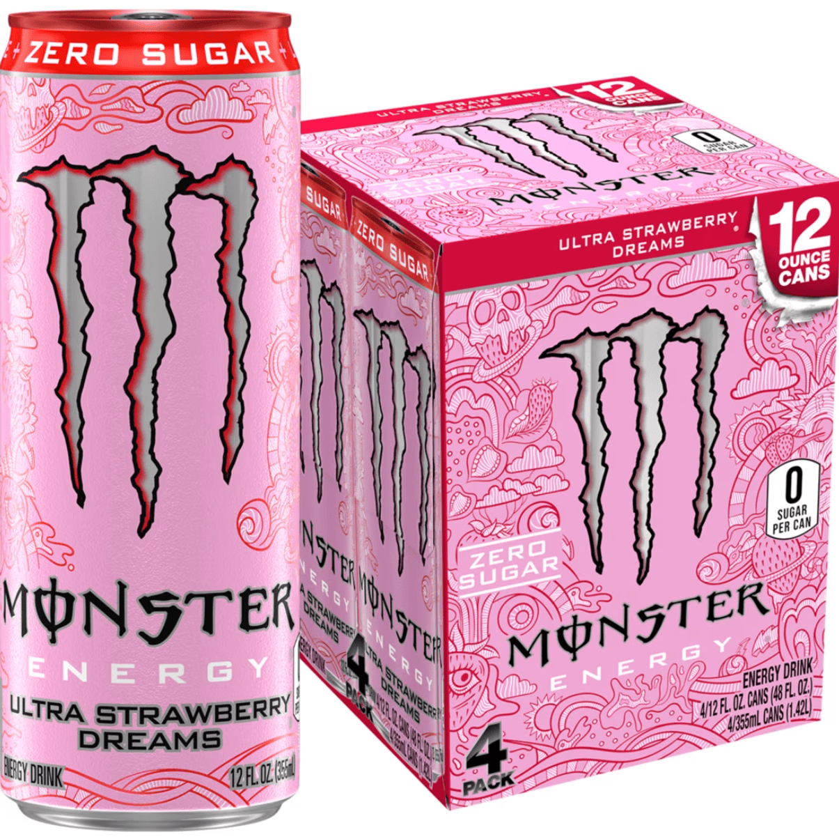 Энергетический напиток Monster Energy Ultra Strawberry Dreams Zero Sugar 4 шт. х 355 мл (3157980378) Энергетический напиток Monster Energy Ultra Strawberry Dreams Zero Sugar 4 шт. х 355 мл (3157980378)