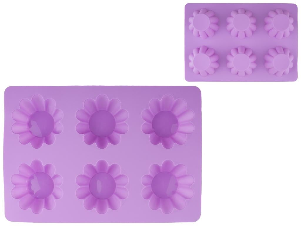 Форма для выпечки силиконовая Stenson Кексы на 6 емкостей 25,7х17,8х3 см Фиолетовый (MMS-MH-3016) - фото 2