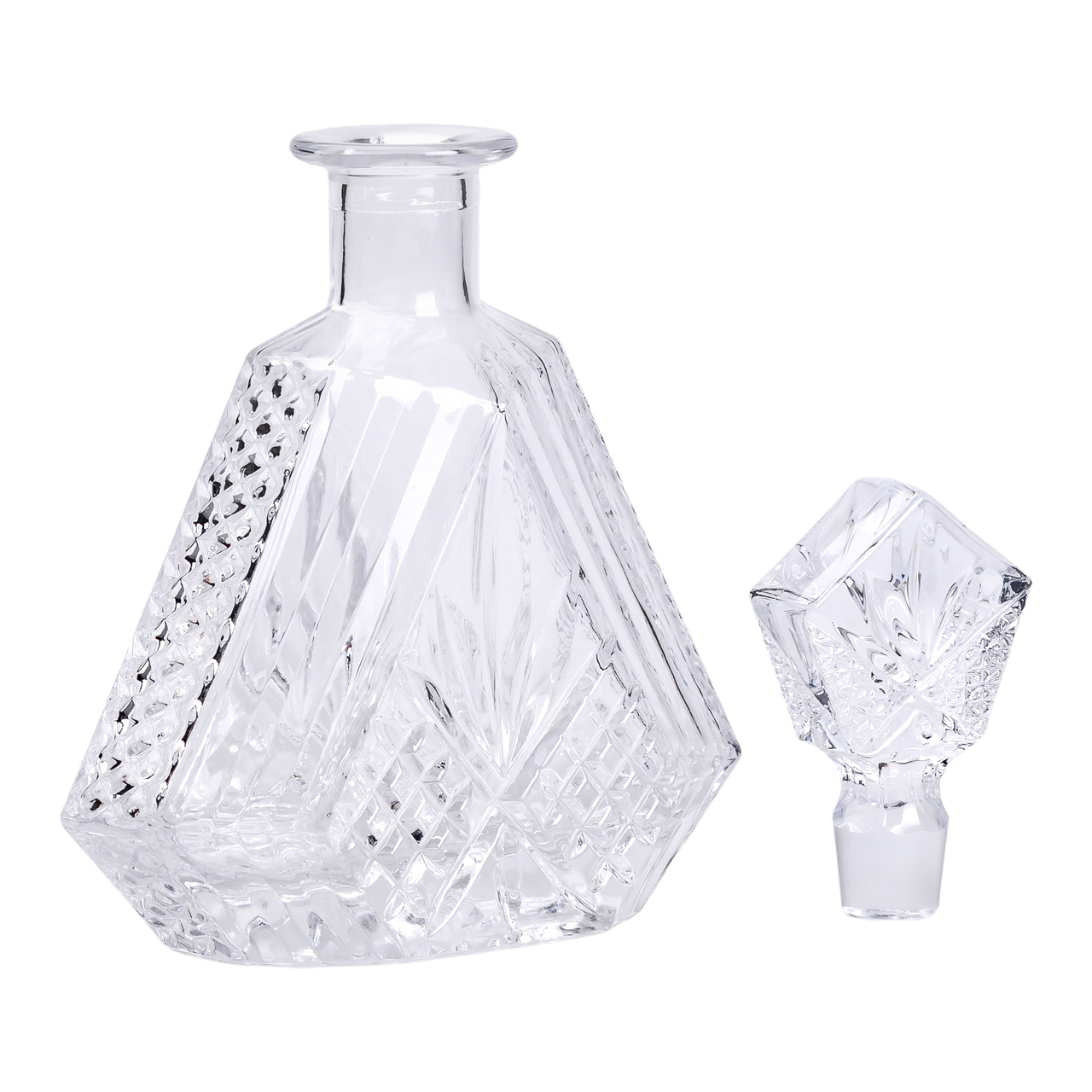 Декантер для виски с пробкой 1 л 18х8х27 см - фото 5