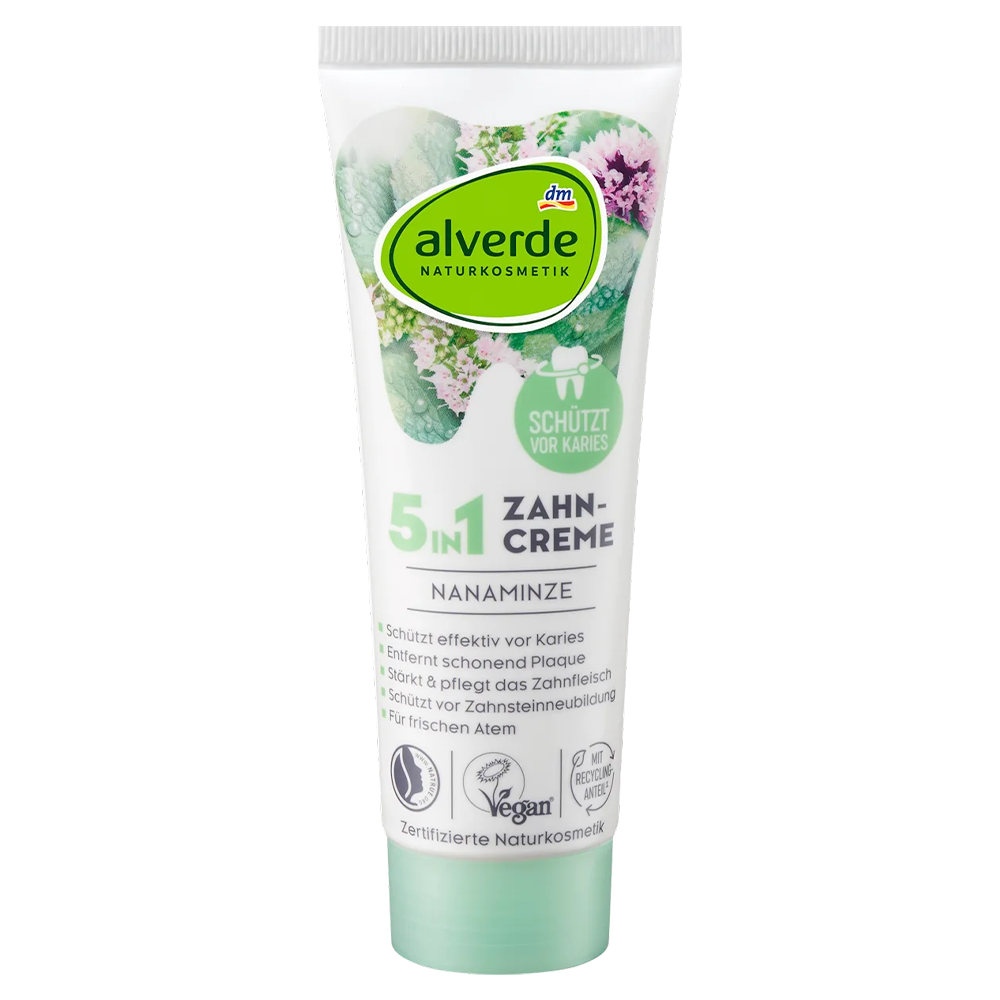 Зубная паста Alverde Naturkosmetik 5в1 с мятой 75 мл