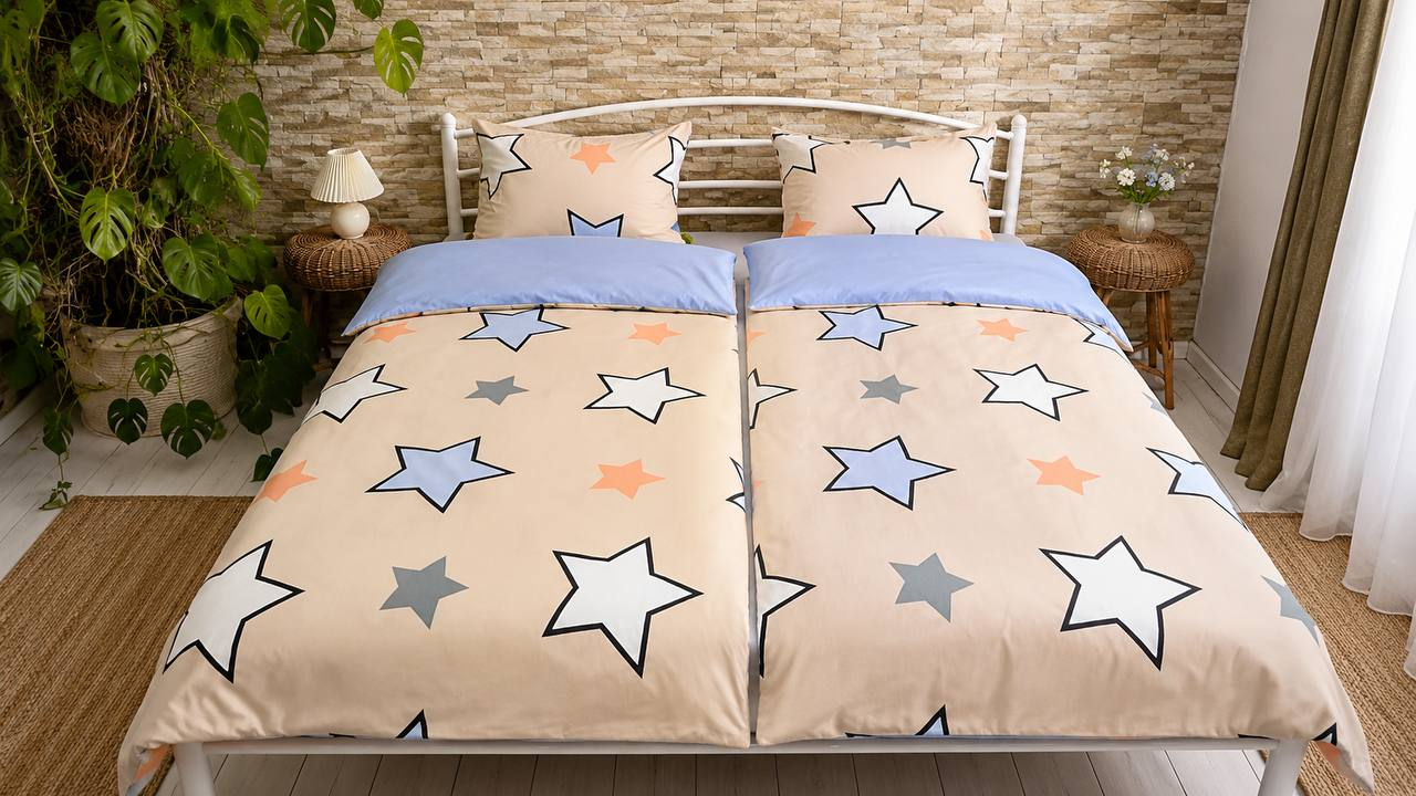Комплект постільної білизни Stars 2 бязь сімейний 240х220 см (KP-G-Stars2/C)